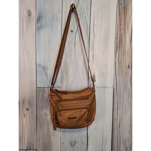 Stone & Co Mid-Size Buttery Cognac Color Crossbody Shoulder Bag VGUC